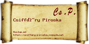 Csiffáry Piroska névjegykártya