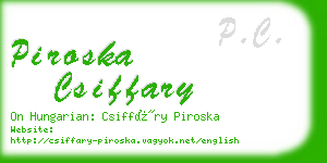 piroska csiffary business card